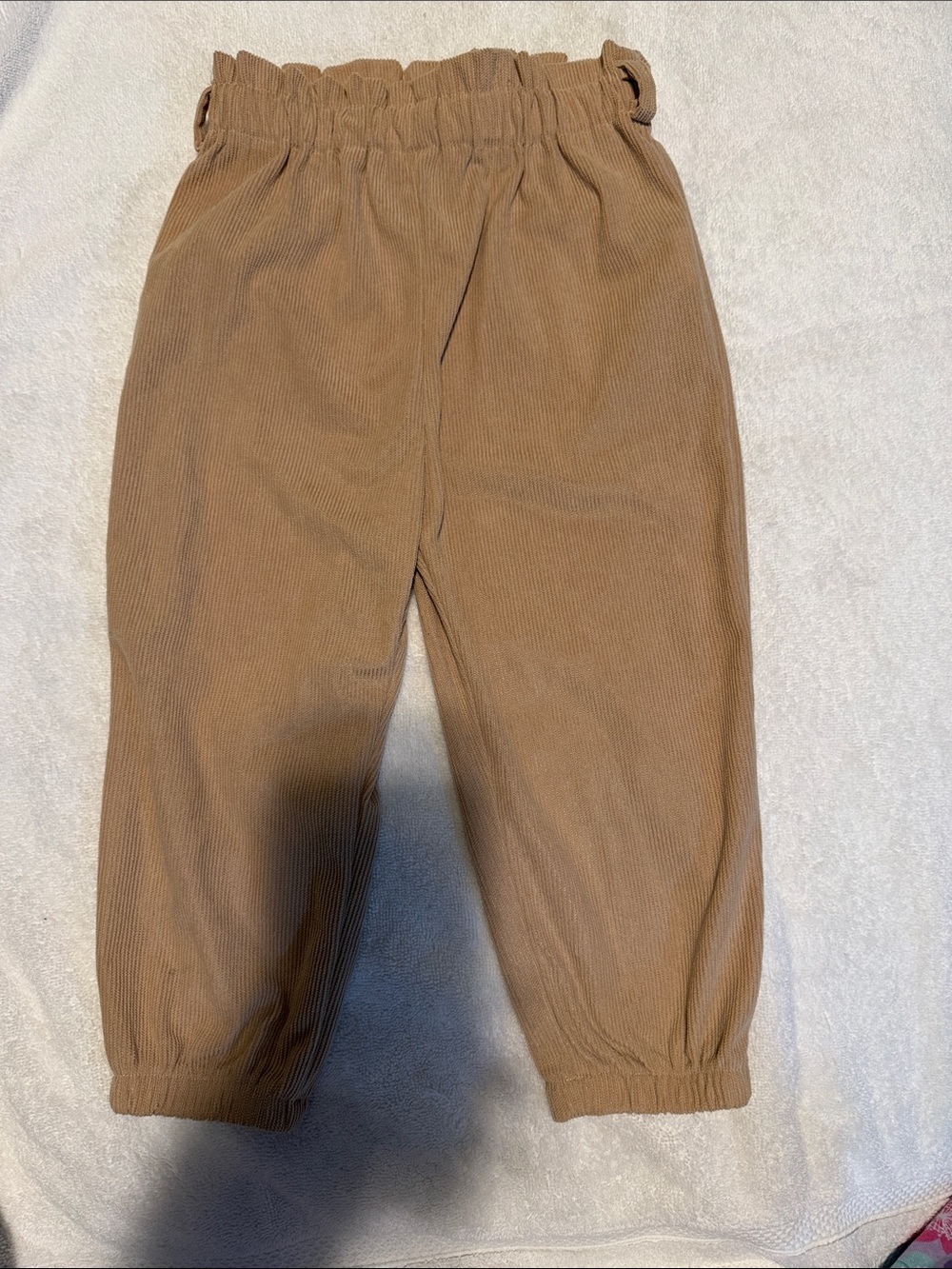 Kids Corduroy Elastic Waist Pants - Brown
